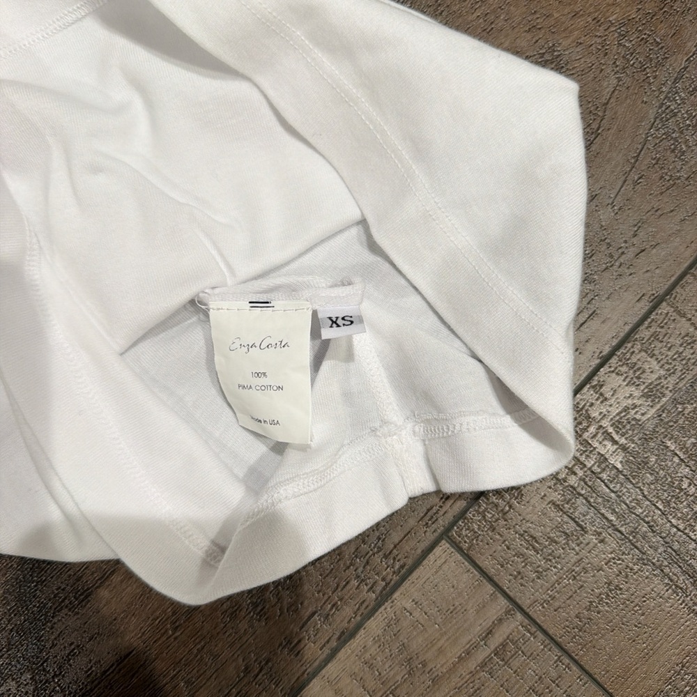 Enza Costa supima cotton sleeveless tee in white - Picture 6 of 6